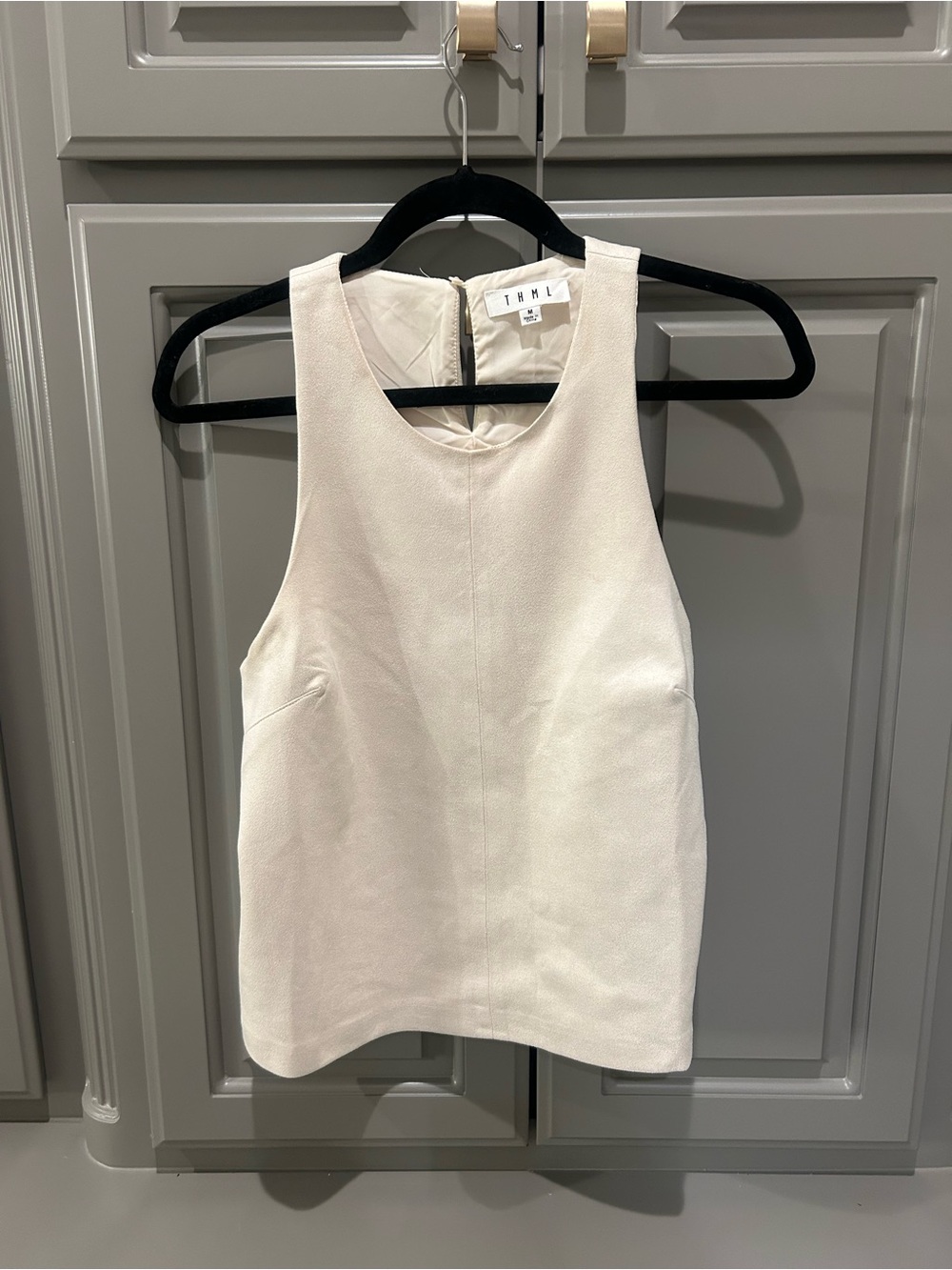 THML Cream Sleeveless Tank with Scoop Neck